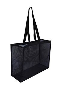 Unisex Siyah File Alışveriş Plaj Çantası ürün fotoğrafı