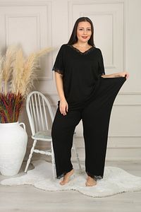 Kadın Büyük Beden Siyah Pijama Takımı ürün fotoğrafı