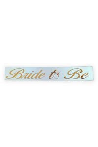 Bride To Be Yazılı Beyaz Üstüne Gold Altın Sarısı Yaldızlı Kuşak Bekarlığa Veda Partisi Konsepti ürün fotoğrafı