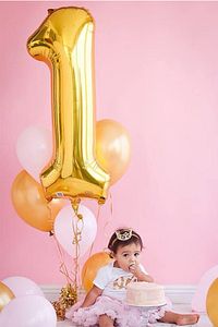 100 Cm Gold Altın Sarısı Dore Büyük Folyo 1 Rakam Balon 40inc ürün fotoğrafı