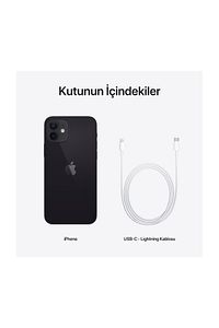 iPhone 12 64 GB Siyah Cep Telefonu Aksesuarsız Kutu (Apple Türkiye Garantili) ürün fotoğrafı