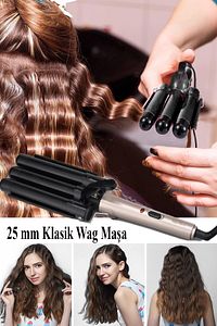 Profesyonel (85WATT) Klasik 25mm Wag Maşa Seramik Kaplama, Geniş Ve Doğal Şekillendirme ürün fotoğrafı