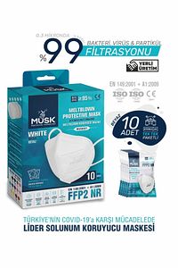 Ffp2 Maske Beyaz Renk 60 Adet ürün fotoğrafı