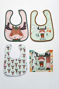 Geyik Temalı Kare 3 Parça Microfiber Mama Önlüğü Kendi Kutusunda (su Geçirmez) Çıtçıtlı ürün fotoğrafı