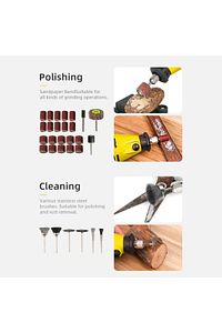 350 Parça Çift Makinalı Çok Fonksiyonlu Gravür Oyma Dremel Taşlama Zımpara Kesme Set ürün fotoğrafı