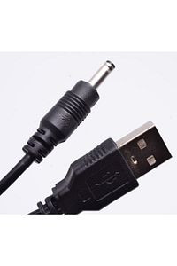 Usb Radyo Şarj Kablosu 3.5*1.35mm / Usb To 3.5x1.35mm Pc Tablet Siyah ürün fotoğrafı
