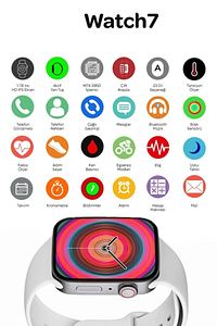 Watch 7 Pro Max Smartwatch Yeni Kasa Çift Tuş Aktif Konuşma Özellikli Türkçe Siyah Akıllı Saat ürün fotoğrafı