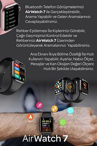 Watch 7 Pro Max Smartwatch Yeni Kasa Çift Tuş Aktif Konuşma Özellikli Türkçe Siyah Akıllı Saat ürün fotoğrafı