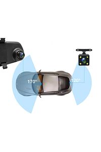 Araç Içi Park Kameralı Kayıt Kamerası 1080p Hddikiz Aynalı 4.3 Inc Ekran ürün fotoğrafı