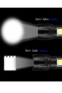Tak-03 Ultra Güçlü 2500 Lumens + 5w Cob Led Usb Şarjlı El Feneri Kutulu Kamp Feneri Avcılık Feneri ürün fotoğrafı