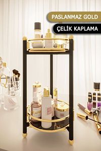 Banyo Düzenleyici Çok Amaçlı Makyaj Takı Organizeri Banyo Mutfak Dolabı Servis Sunum Standı ürün fotoğrafı