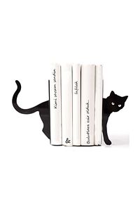 Kara Kedi Figürlü Dekoratif Metal Kitap Tutucu, Kitap Desteği ürün fotoğrafı
