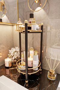 Banyo Düzenleyici Çok Amaçlı Makyaj Takı Organizeri Banyo Mutfak Dolabı Servis Sunum Standı ürün fotoğrafı