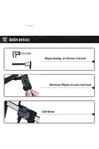 Koodmax Kumpas Dijital Karbon Fiber Hassas 150 Mm Kalınlık Ölçer Pil Dahil Kategori: Mutfak Dü ürün fotoğrafı