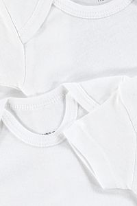 HelloBaby Bebek Basic Ribana Zarf Yaka 5li Kısa Kol Body - Beyaz ürün fotoğrafı
