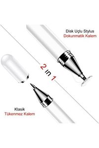 Dokunmatik Kalem Tüm Cihazlara Uyumlu Tablet Telefon Için Çizim & Yazı Kalemi 2 In 1 Disk Uçlu ürün fotoğrafı