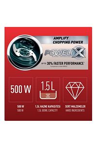 MB4705 MasterChop Powelix Maxi 4 Bıçaklı Rondo ve Doğrayıcı 500 W Kırmızı ürün fotoğrafı