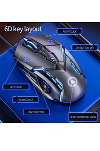 Rgb Kablolu Oyuncu Mouse 6 Düğme Ayarlanabilir Dpı ürün fotoğrafı