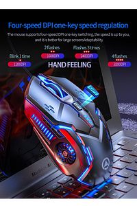 Rgb Kablolu Oyuncu Mouse 6 Düğme Ayarlanabilir Dpı ürün fotoğrafı