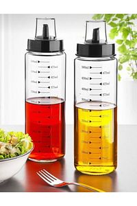 Ahşap Stantlı 2`li 500 ml Damlatmaz Akıllı Cam Yağlık Sirkelik Seti ürün fotoğrafı