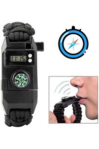 Paracord Bileklik Dijital Saat Pusula Ateş Başlatıcı ürün fotoğrafı