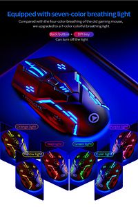 Rgb Kablolu Oyuncu Mouse 6 Düğme Ayarlanabilir Dpı ürün fotoğrafı
