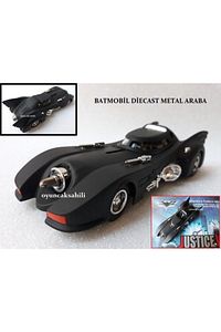 Oyuncak Batman Metal Diecast Araba Batmobil Işıklı Çekbırak Oyuncak Aracı 13,5cm ürün fotoğrafı
