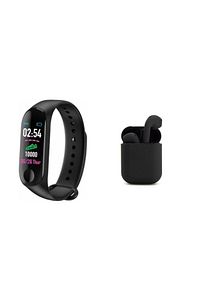 M3 Akıllı Bileklik I12 Siyah Bluetooth Kulaklık Ios Android Uyumlu Set ürün fotoğrafı