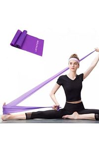 Pilates Bandı Jimnastik Plates Lastiği 150x15 cm Egzersiz Aerobik Bant 1 Adet Mor ürün fotoğrafı