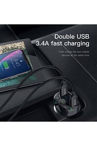 Araç Kiti Fm Verici Bluetooth 2x Usb Mp3 Çal Konuş 3.4a ürün fotoğrafı