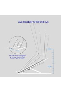 Macbook Laptop Bilgisayar Standı Notebook Özel Yükseltici Stand Tablet Tutucu Ayarlı Metal ürün fotoğrafı