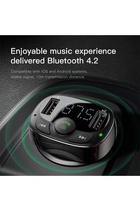Araç Kiti Fm Verici Bluetooth 2x Usb Mp3 Çal Konuş 3.4a ürün fotoğrafı
