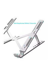 Macbook Laptop Bilgisayar Standı Notebook Özel Yükseltici Stand Tablet Tutucu Ayarlı Metal ürün fotoğrafı