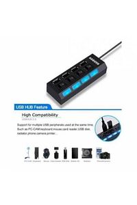 4 Port Usb Çoklayıcı 2.0 Hub Switch Çevirici Çoğaltıcı Işıklı Anahtarlı Dönüştürücü Çoklu Adaptör ürün fotoğrafı