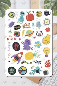 Ajanda Sticker Seti 485 Adet Defter, Kitap, Defter, Planlayıcı, Planner Etiketi Mega Set ürün fotoğrafı