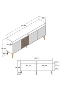 Milan Konsol  Ceviz / Krem ürün fotoğrafı