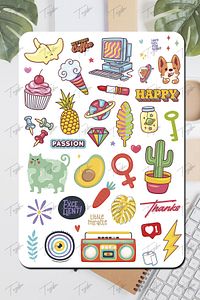 Ajanda Sticker Seti 485 Adet Defter, Kitap, Defter, Planlayıcı, Planner Etiketi Mega Set ürün fotoğrafı