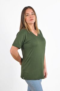 Kadın V Yaka Büyük Beden T-shirt Cty-cnd-01 ürün fotoğrafı