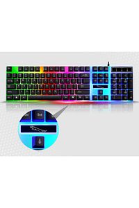 Led Işıklı Oyuncu Klavye Mouse Seti Usb Girişli Kablolu J-1001 ürün fotoğrafı