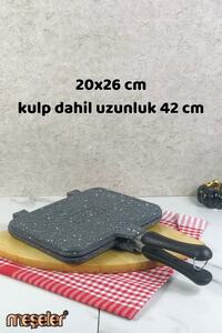 Ocak Üstü Granit Döküm El Tost Ve Çok Amaçlı Grill Tava Gri ürün fotoğrafı