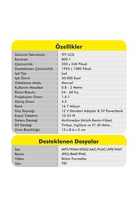 Taşınabilir Mini Led Projeksiyon Cihazı Ev Sineması ürün fotoğrafı