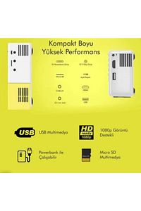Taşınabilir Mini Led Projeksiyon Cihazı Ev Sineması ürün fotoğrafı