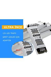 Ultra Slim Sessiz Şerit Led Trafosu Metal Kasa 12v 5 Amper Led Trafo Adaptör ürün fotoğrafı