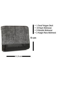 Orijinal Erkek Gri Deri Cüzdan 10 Kart 3 Kimlik 2 Kağıt Para Bölmesi Tbdc00012-02 ürün fotoğrafı