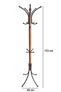 Portmanto Ayaklı Askılık - Ceviz - Boyalı Metal Yonca Model ürün fotoğrafı