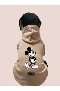 Kapişonlu Sweatshirt Köpek Ve Kedi Kıyafeti   Pudra Mickey Mouse ürün fotoğrafı