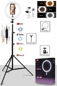Rıng Fıll Lıght Led Selfie Halka Işık 24w 5500k Tripod Akıllı Telefon Makyaj ürün fotoğrafı