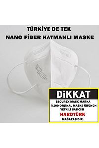 N95 Maske Nano Fiber Filitreli 50 Adet Türkiye'de Tek Nano Fiber Katmanlı Maske ürün fotoğrafı