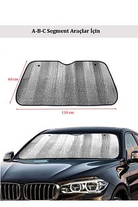 Ön Cam Güneşlik Katlanabilir Dışı Metalize Arası Köpüklü Araba Güneşliği 130x60 cm ürün fotoğrafı