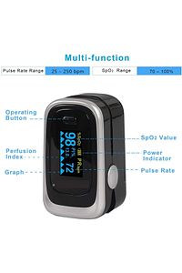 Pulse Oksimetre M170 Oksijen Satürasyon Ölçüm Cihazı Alarmlı ürün fotoğrafı